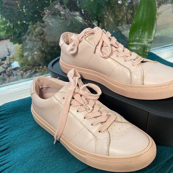 Greats Shoes - Greats Italian Leather blush Sneakers, Size 8.5